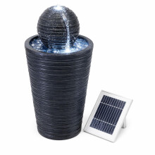 Gardenwize Solar Powered Round Ball Garden Water Feature with LED Light – Weatherproof Resin Fountain, Eco-Friendly & Low Maintena