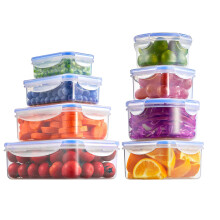 D.Perlla Food Containers, Lunch Box, 8 Pieces Plastic Airtight Food Storage Containers, with Lids, Leak Proof, Microwave and Freez