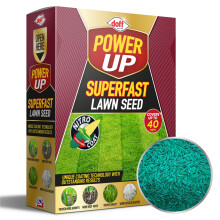Power Up Superfast Lawn Seed with Nitro-coat - Easy to Sow Grass Seed for Thicker Greener Grass - Fast Growing Grass Seed UK - Eff