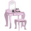 Kids Vanity Table with Mirror, Stool, Drawer, Storage Boxes, Cloud Design, for Ages 3-6 Years - Pink 1
