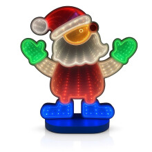 Christmas Santa 3D Infinity LED Window Light - 111 LEDs, USB Powered, 1m Wire, Indoor Decoration, W19.5xH23 cm
