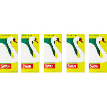 600 SWAN Extra Slim Filter Tips | 5 Packs X 120 SWAN Extra Slim Pre Cut Filter Tips, Paper, Yellow, 4 x 4 x 2 cm - Cigarette Filte