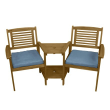 Wooden Companion Love Seat Garden Chairs 2 Tier Table Parasol Hole Corner Bench Bistro Set Twin 2 Seater Jack & Jill Outdoor Patio