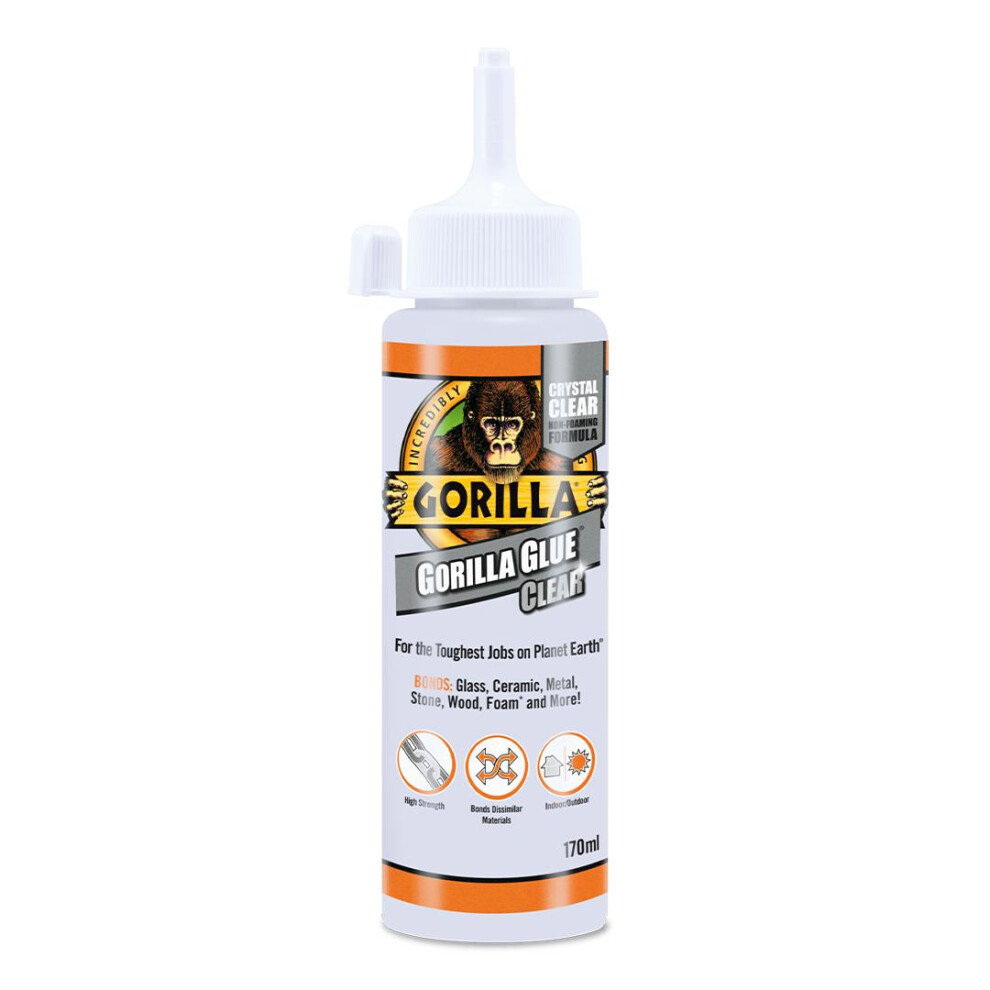 Clear Gorilla Glue 170Ml - 6 Pack - Strong, Waterproof Clear Adhesive For Wood & Metal 5704947006051