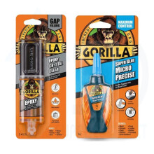 Gorilla Epoxy 25ml & Strong Adhesive 5g Micro Precise Set - Strong, Fast-Setting Adhesives for Metal, Wood and More