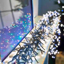300 LED Blue & White Cluster Lights (3m) - Battery Fairy Lights for Christmas, Weddings, and Home Decor