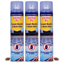 Zero In Carpet Beetle & Moth Killer Spray – Effective Carpet Beetle & Moth Treatment for Carpets, Upholstery & Household Items – L