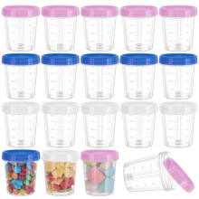 18 Pack Small Food Containers with Lids, 120ML Reusable Meal Prep Containers with Graduation, Stackable Airtight Food Storage Jars