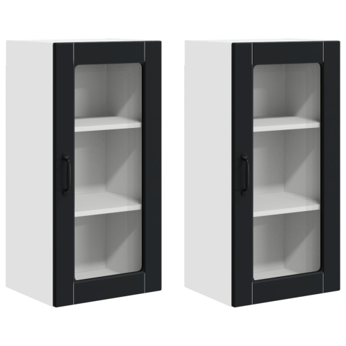 VidaXL vidaXL Dishwasher Panel Lucca 2 pcs Black 40 x 31 x 80 cm 1