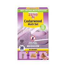 Zero In Cedarwood Moth Repellent Kit - 30 Pieces Cedar Wood Moth Repellent for Wardrobes, Anti Moth Repellent Cedar Hangers, Cedar