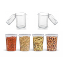 StoriGo 6-Pack 1.1L Airtight Food Storage Containers with Integrated Lids – BPA-Free Plastic Flour & Cereal Storage Containers for