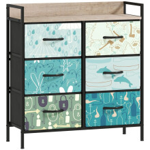 6-Drawer Chest of Drawers - Blue