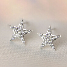 Fashion Crystal Star Stud Earrings Simple Earrings Women Girls Jewellery Gift