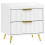 Elegant Two-Drawer Bedside Table - White 1