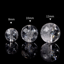 (12MM) 4PCS Natural White Crystal Gemstone Round Spacer Beads 8-12MM
