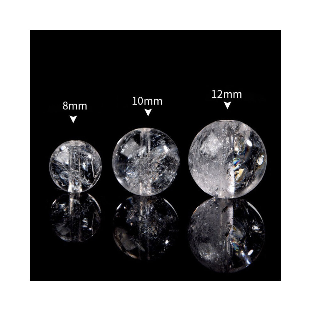 (10Mm) 4Pcs Natural White Crystal Gemstone Round Spacer Loose Beads 8Mm 10Mm 12Mm 110691718440