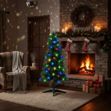 Fiber Optic Light Christmas Tree 90cm 90 Tips with Soft Star - Stylish Pre Lit Tree with LED Illumination and Star Topper