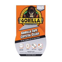 Gorilla Crystal Clear Tape (48mm x 8.2M) - 2 Pack - Heavy Duty, Waterproof Adhesive Tape for Invisible Repairs