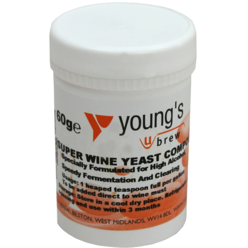 Youngs Brew Home Brewing Super Wine Yeast Compound For High Alcohol 60G 76142413