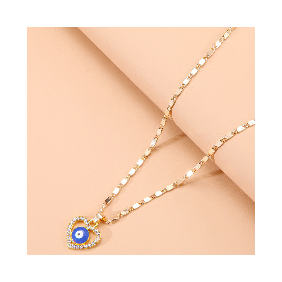 Heart  Blue Eye Necklace Turkish Lucky Eye Beads Pendant Necklace Jewelry Gift