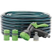 Draper 30m Garden Watering Hose and Spray Gun Kit | Reinforced with Polyester Yarn 12 mm Hose Pipe | 2mm Thickness Heavy Duty PVC