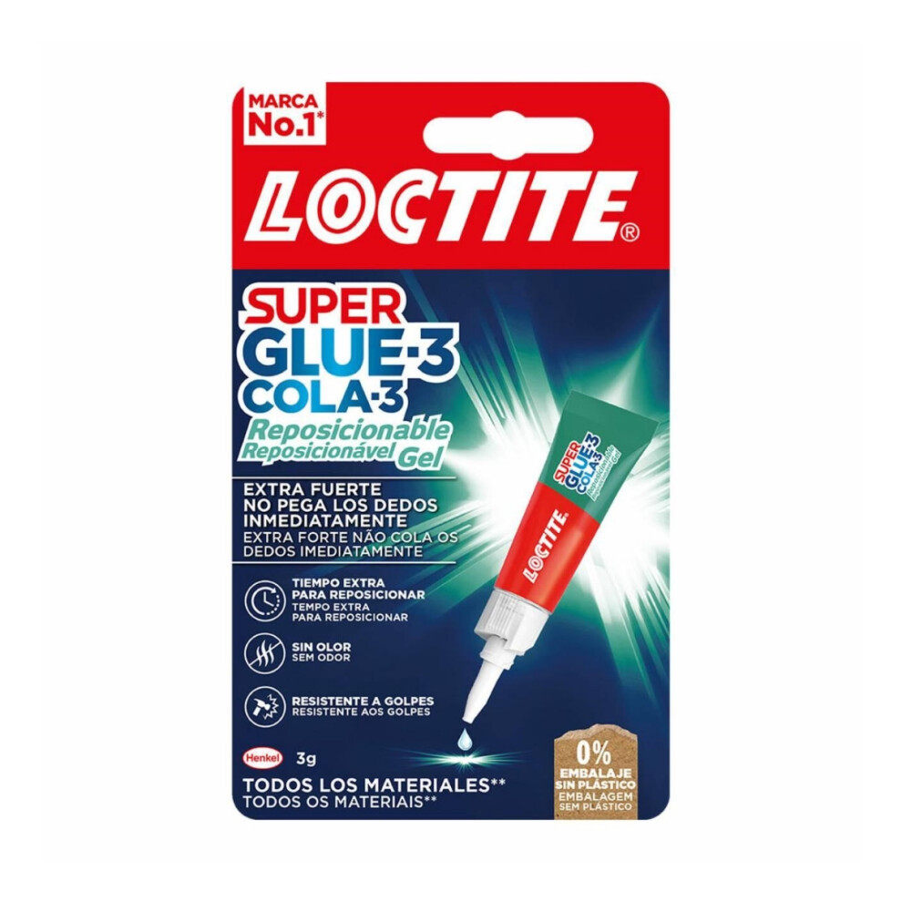 Loctite Glue Repositionable Gel 3G (6 Pack) - Strong Instant Adhesive For Precise Diy Repairs On Metal, Rubber, Wood & Plastic