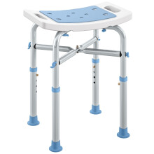 44-51.5cm Aluminium Frame Shower/Bath Stool - Light Blue