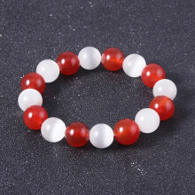 Anime fruit basket kyo sohma flexible bracelet bracelets for men cosplay kyo juzu red white bead bracelet fashion jewelry