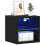 VidaXL vidaXL LED Wall Bedside Cabinet with Black Engineered Wood 3