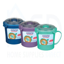 Sistema Microwave Soup Mug Set 656ml - 3-Pack (Turquoise, Purple, Blue) BPA-Free