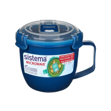 Sistema Blue Small Soup Mug 565ml - BPA-Free, Microwave Safe with Steam Vent