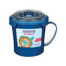 Sistema Microwave Blue Medium Soup Mug 656ml - BPA-Free & Eco-Friendly