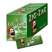 Zig Zag Green Standard Size Cut Corner Rolling Papers - Box of 100 Booklets by Trendz