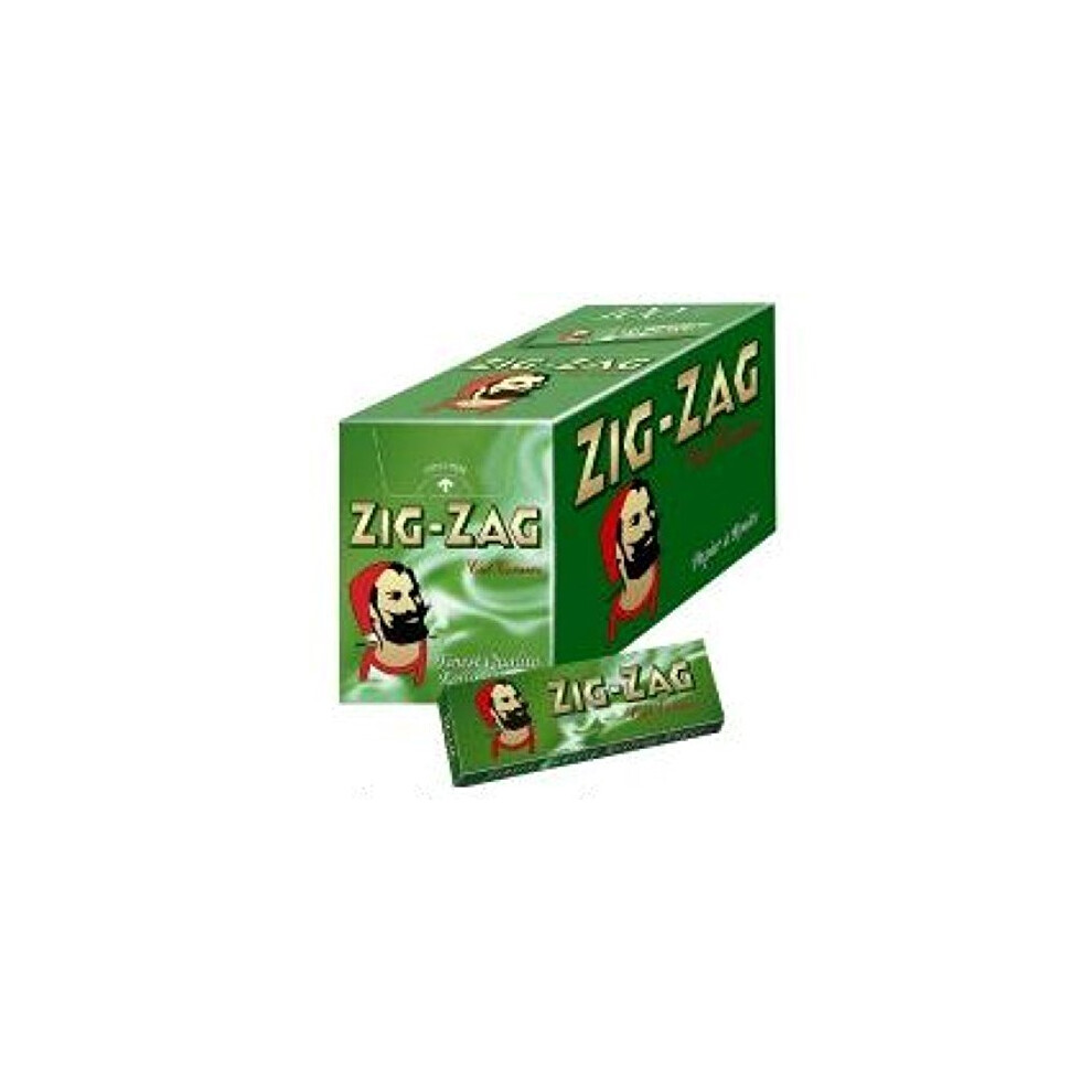Zig Zag Standard Size Cut Corner Rolling Papers - Box Of 100 Booklets By Trendz Green 61528963