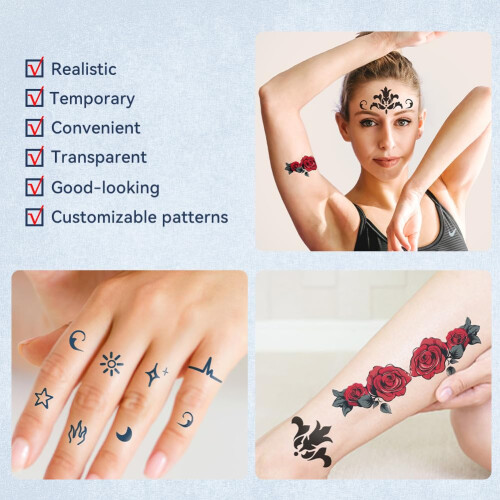 Clear Temporary Tattoos A4 10 Sets(WT-Tattoo-1.0-10) 2