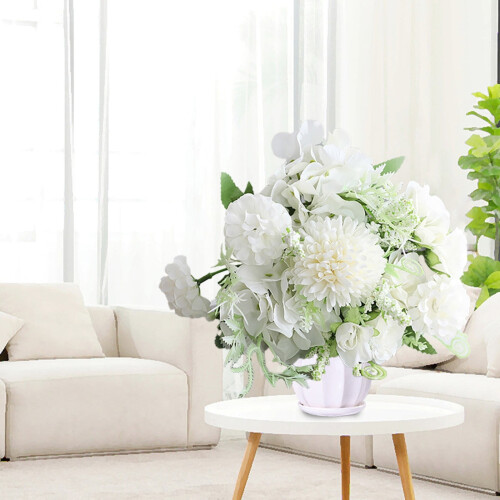 Bouquet di peonie e ortensie artificiali con steli – 21 2
