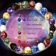7 Chakra Beaded Yoga Gemstone Bracelet for Anxiety & Healing Reiki