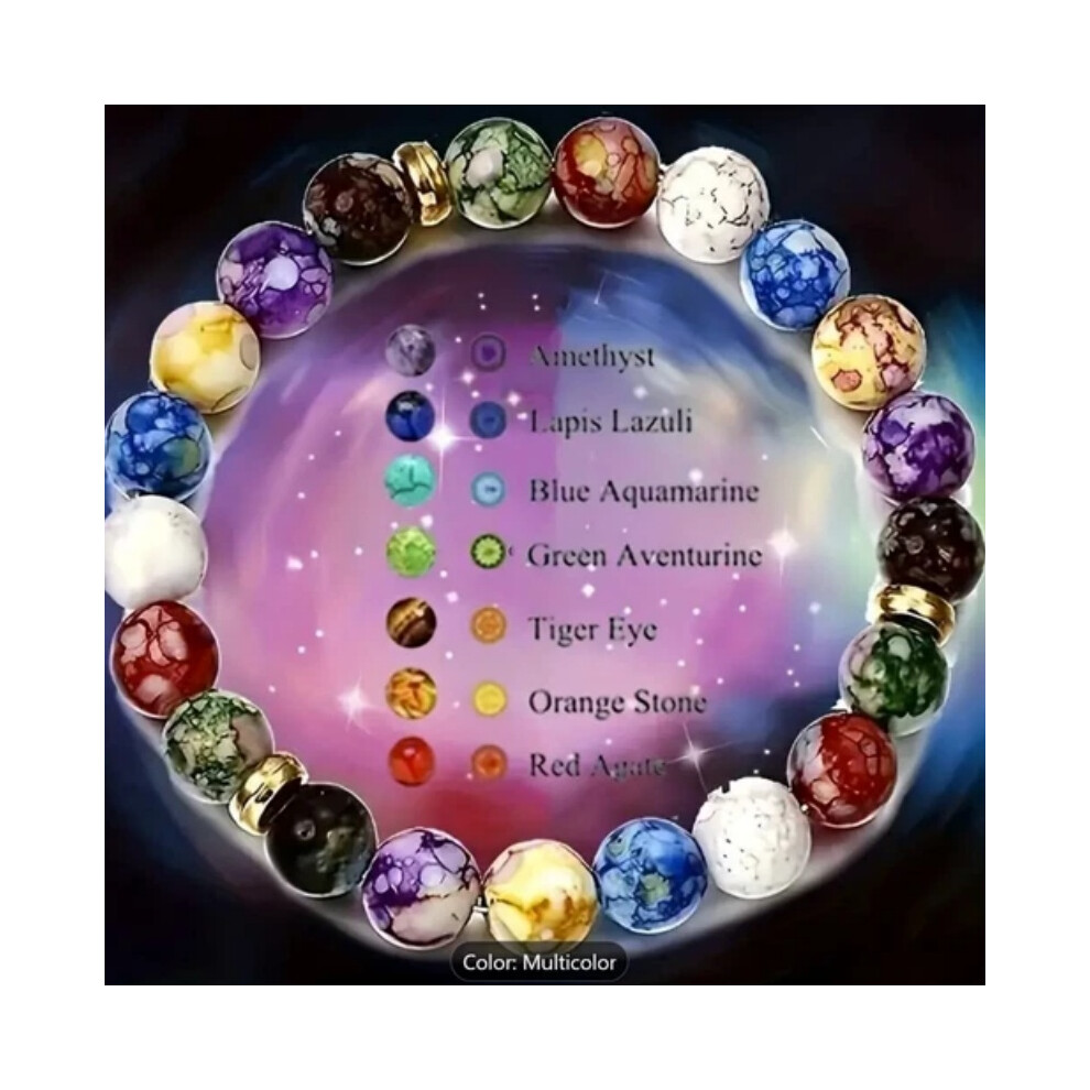 7 Chakra Beaded Yoga Gemstone Bracelet for Anxiety & Healing Reiki