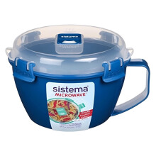 Sistema Microwave Blue Medium Soup Mug 940ml - BPA-Free & Eco-Friendly