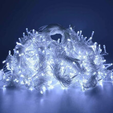 200 LED Cool White Icicle Lights (3.9m) - Battery Fairy Lights for Christmas, Weddings, and Home Decor