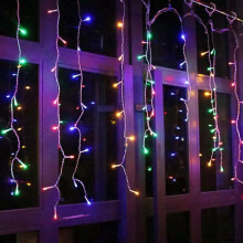 200 LED Pastel Icicle Lights (3.9m) - Battery Fairy Lights for Christmas, Weddings, and Home Decor
