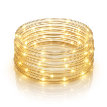 Warm White 10m Flexi LED Multifunction Rope Light - Indoor and Outdoor Battery Operated with 8 Function Timer (6h ON / 18h OFF)