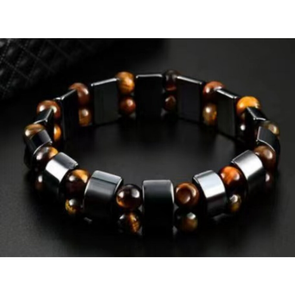 Black (6) Magnetic Bracelet Beads Hematite Stone Therapy Health Care Jewelry