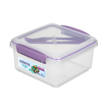 Sistema Lunch Plus TO GO 1.2L with Cutlery - Clear Container with Cutlery, Leak-Proof Seal, BPA-Free
