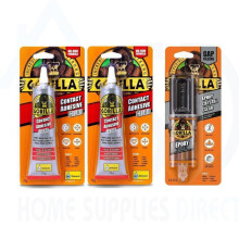 Gorilla Contact Adhesive 2x75g & Epoxy 25ml Set - Strong, Water-Resistant Adhesive Combo for Multi-Surface Repairs