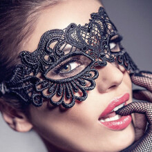 Lace Masquerade Eye Mask BLACK Gothic Fancy Dress Ladies  Party Halloween NEW