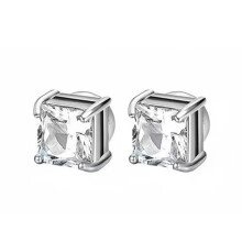 (Square, 6MM) Pair of Magnetic Stud Earrings for Women & Men, Non-Piercing, Unisex, Clip-On Fake Studs