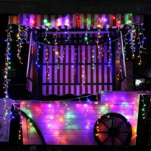 200 LED Multicolour Icicle Lights (3.9m) - Battery Fairy Lights for Christmas, Weddings, and Home Decor