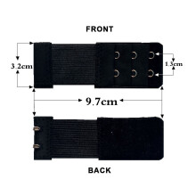 (2 Hooks-Black) 2/3/4Hook Bra Extender For Bra Strap Strapless Underwear Maternity Bra Extender