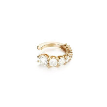 (Golden one row) Elegant Multi-layer C-shaped Earrings with Sparkling Diamonds - Simple Fashion Statement Jewelry